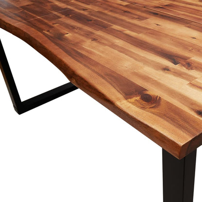 Table à manger 160x80x75 cm bois d'acacia solide à bord vif