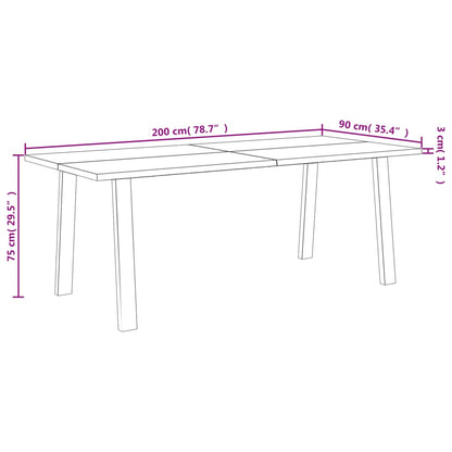 Table à manger 200x90x75 cm bois d'acacia solide