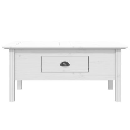 Table basse BODO blanc 100x55x46 cm bois de pin massif