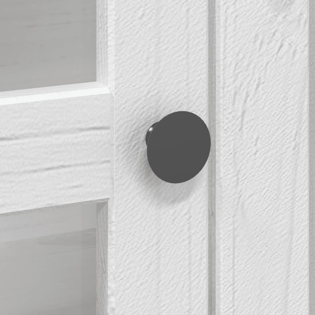 Armoire avec portes vitrées BODO blanc bois de pin massif