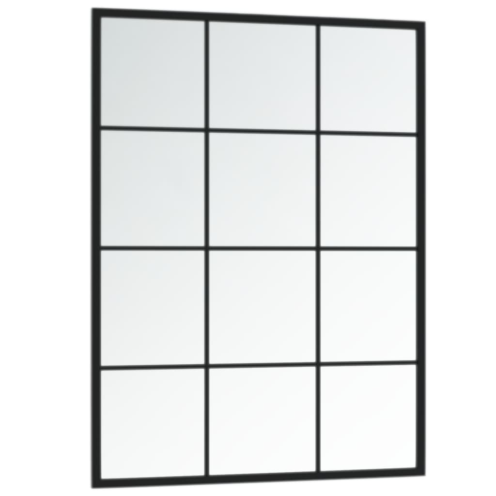 Miroirs muraux 2 pcs noir 80x60 cm métal