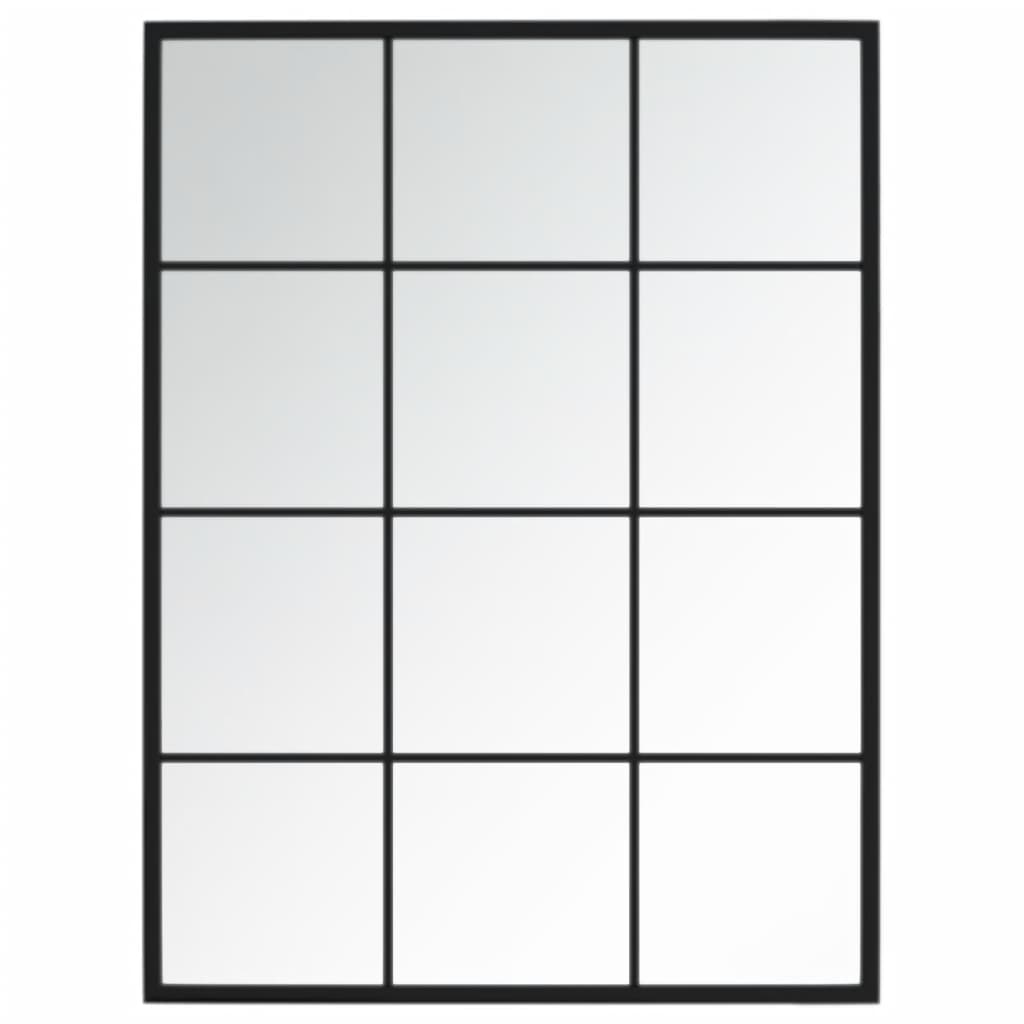 Miroirs muraux 3 pcs noir 80x60 cm métal