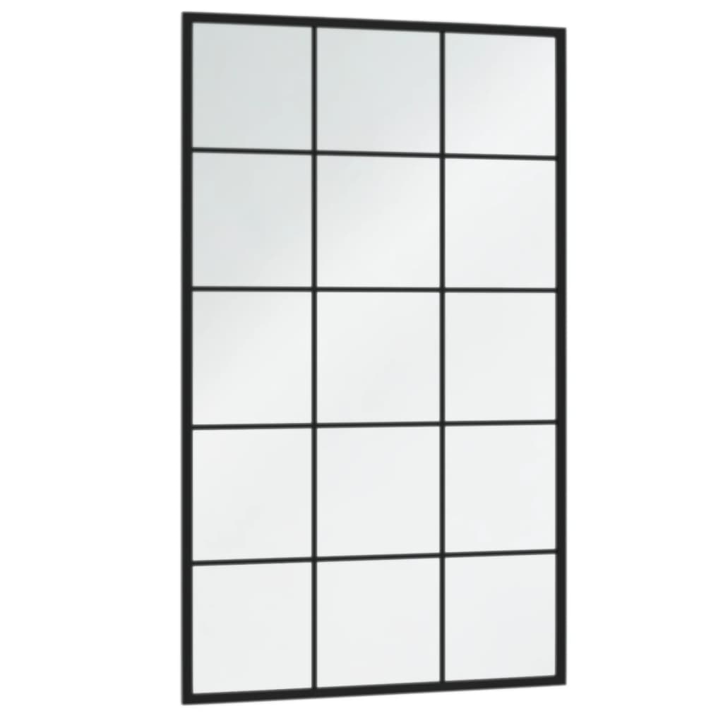 Miroirs muraux 2 pcs noir 100x60 cm métal