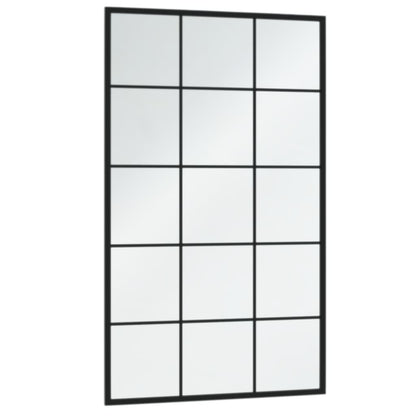 Miroirs muraux 6 pcs noir 100x60 cm métal