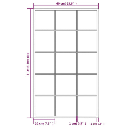 Miroirs muraux 6 pcs noir 100x60 cm métal