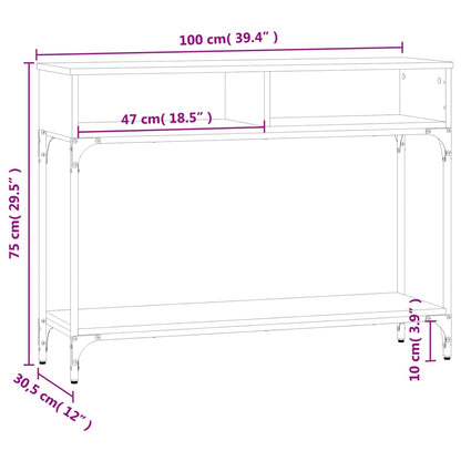 Table console chêne sonoma 100x30,5x75 cm bois d'ingénierie