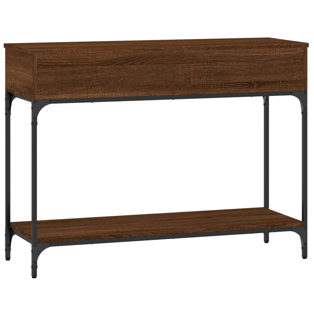 Table console chêne marron 100x34,5x75 cm bois d'ingénierie