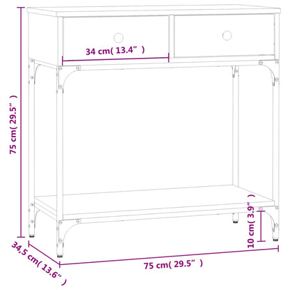 Table console noir 75x34,5x75 cm bois d'ingénierie