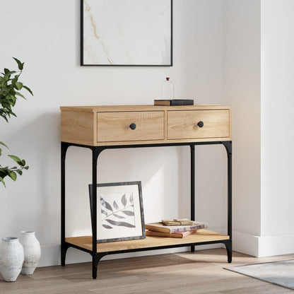 Table console chêne sonoma 75x34,5x75 cm bois d'ingénierie