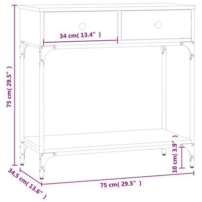 Table console sonoma gris 75x34,5x75 cm bois d'ingénierie