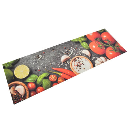 Tapis de cuisine lavable impression légumes 60x180 cm velours