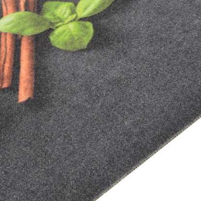 Tapis de cuisine lavable impression d'épices 45x150 cm velours