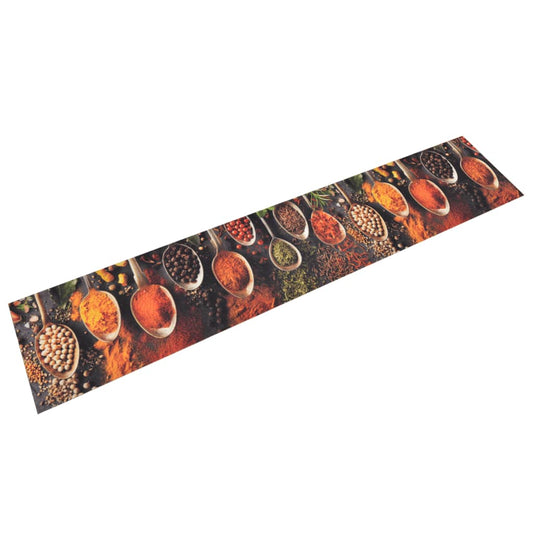 Tapis de cuisine lavable impression cuillère épices 60x300 cm