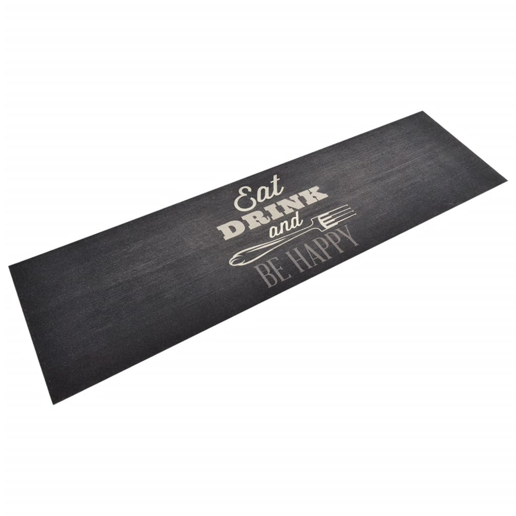 Tapis de cuisine lavable impression cuisine noir 45x150 cm