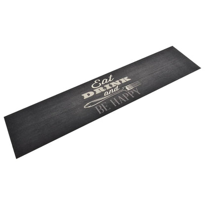 Tapis de cuisine lavable impression cuisine noir 60x300 cm