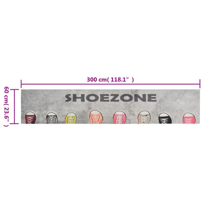 Tapis de cuisine lavable impression shoezone 60x300 cm velours