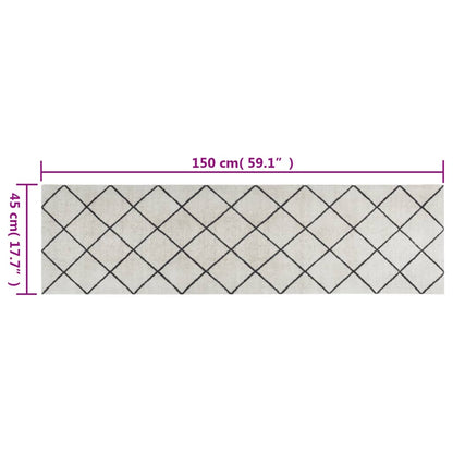 Tapis de cuisine lavable impression carrée 45x150 cm velours