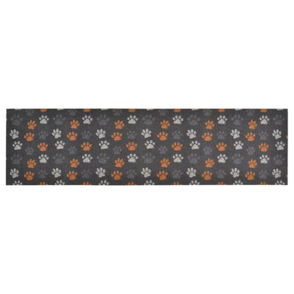 Tapis de cuisine lavable impression de pattes 45x150 cm velours