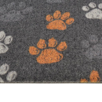 Tapis de cuisine lavable impression de pattes 45x150 cm velours