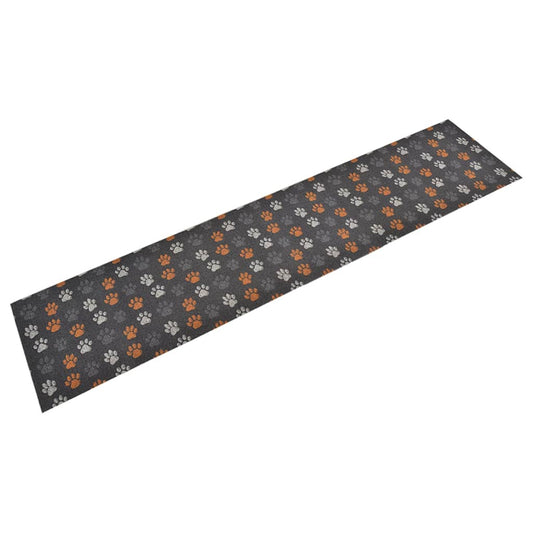 Tapis de cuisine lavable impression de pattes 60x300 cm velours