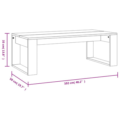 Table basse blanc 102x50x35 cm bois d'ingénierie