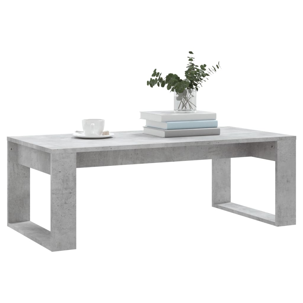 Table basse gris béton 102x50x35 cm bois d'ingénierie