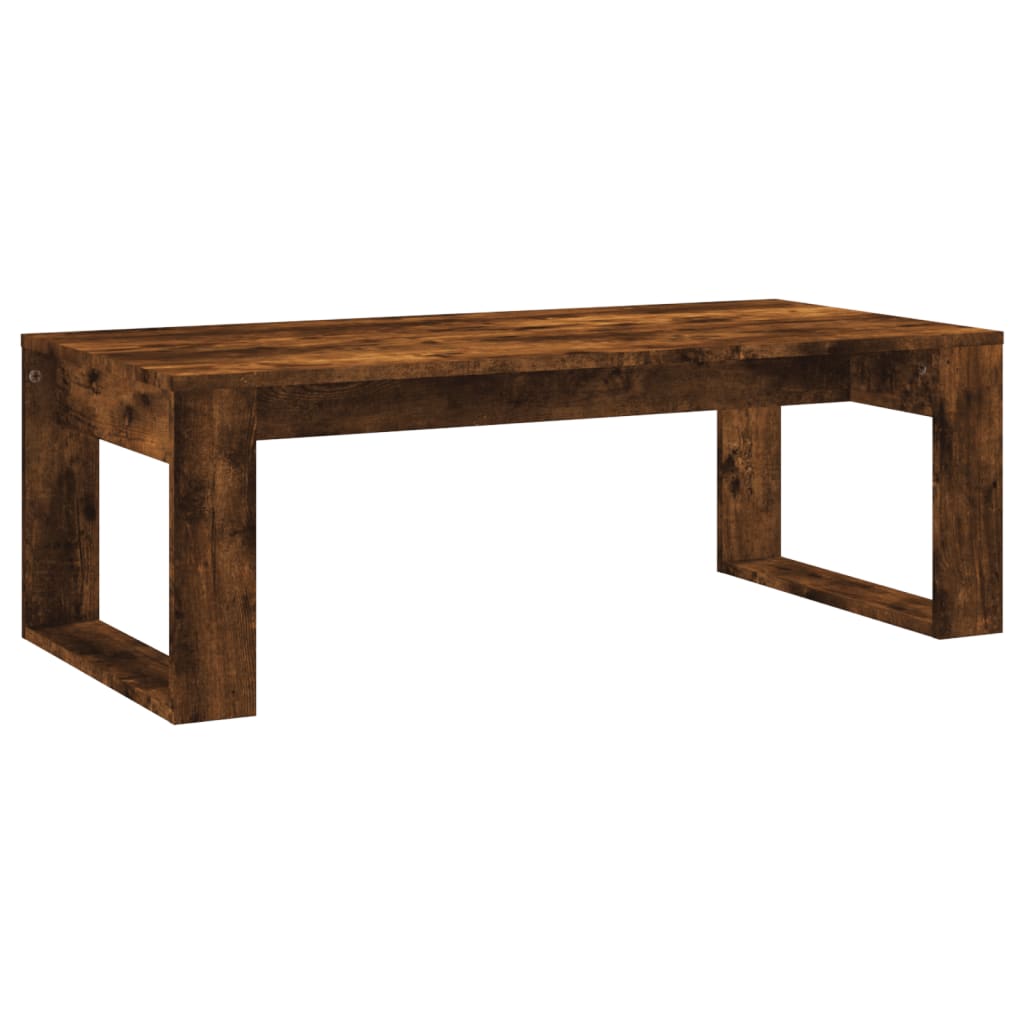 Table basse chêne fumé 102x50x35 cm bois d'ingénierie