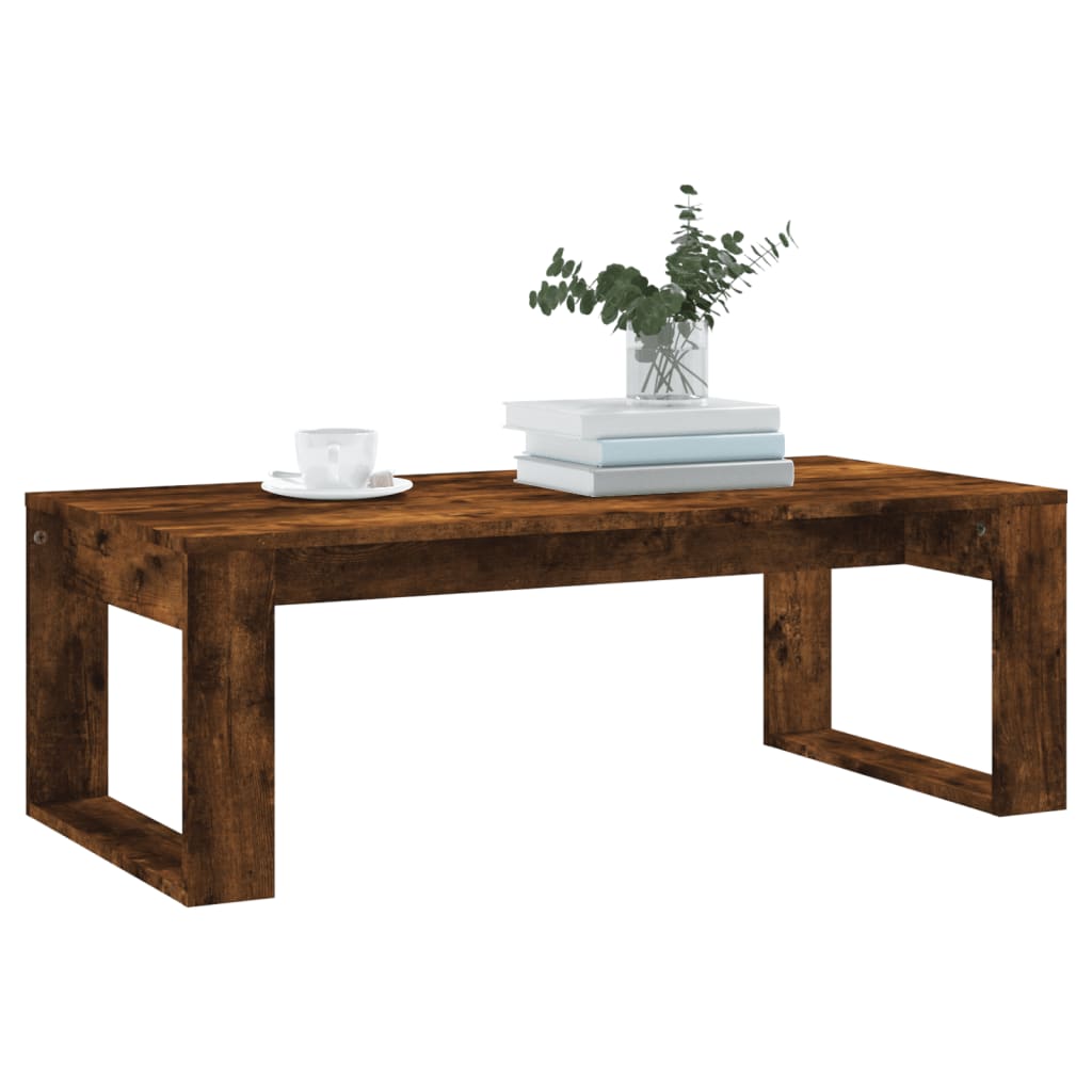 Table basse chêne fumé 102x50x35 cm bois d'ingénierie