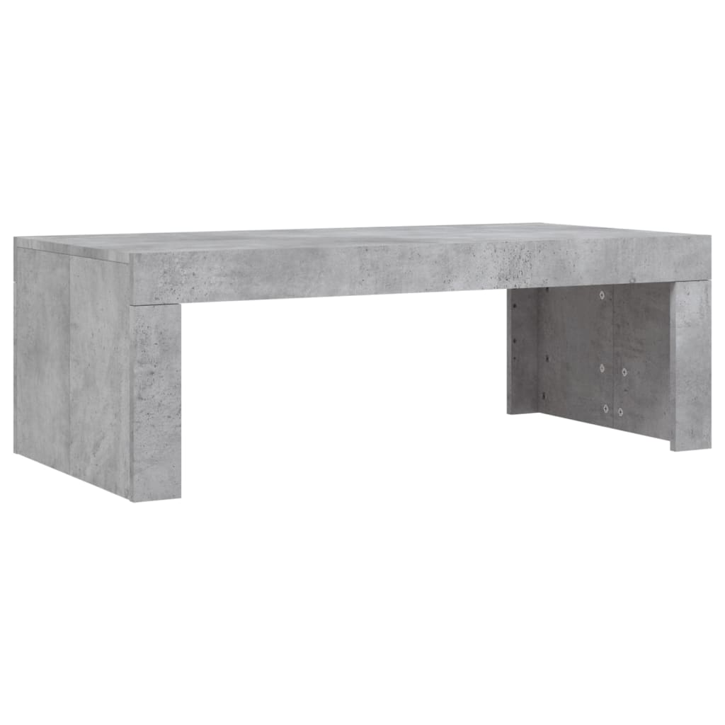 Table basse gris béton 102x50x36 cm bois d'ingénierie