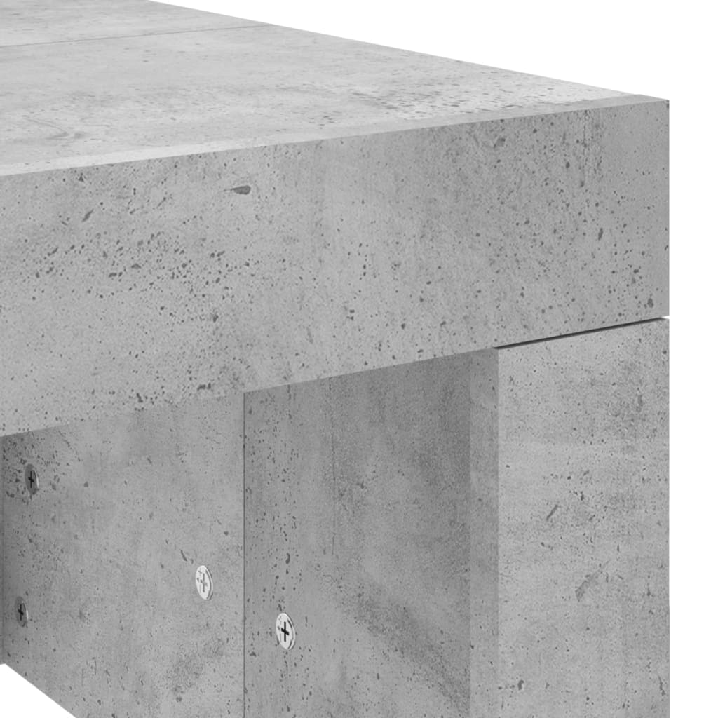 Table basse gris béton 102x50x36 cm bois d'ingénierie