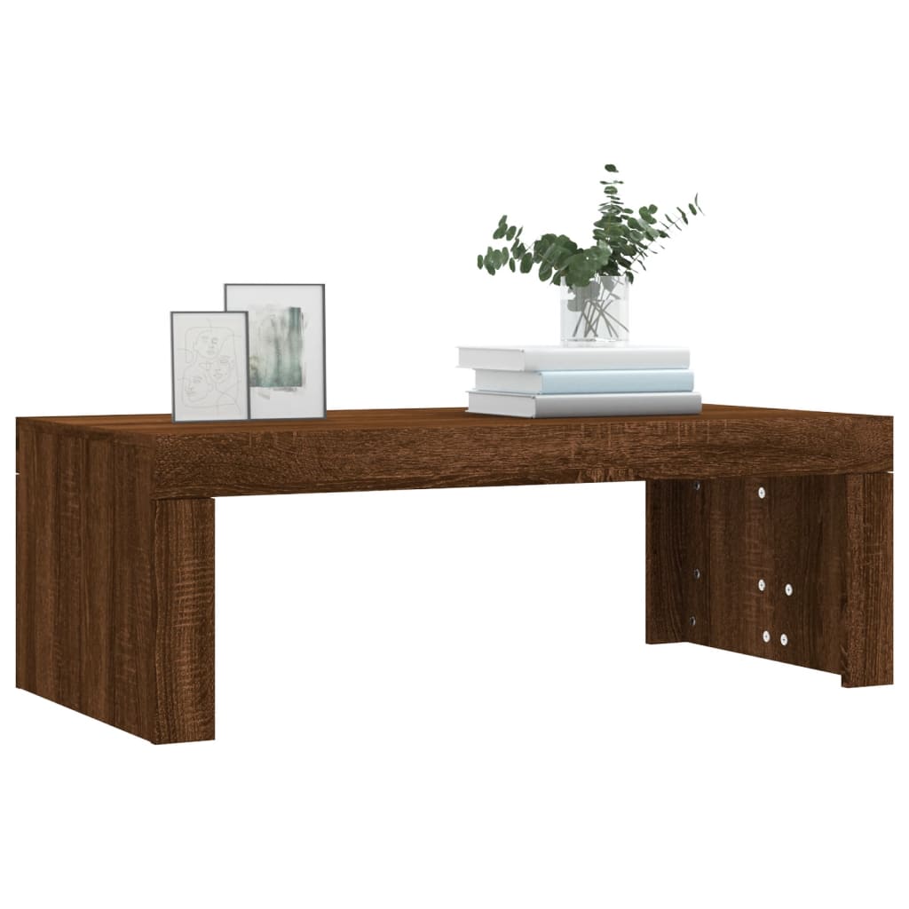 Table basse chêne marron 102x50x36 cm bois d'ingénierie