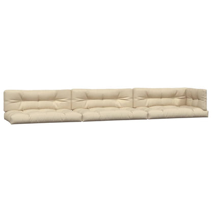 Coussins de palette lot de 7 beige tissu