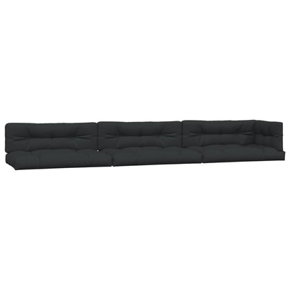 Coussins de palette lot de 7 noir tissu