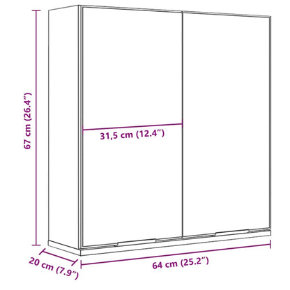 Armoire à miroir de salle de bain noir bois d’ingénierie