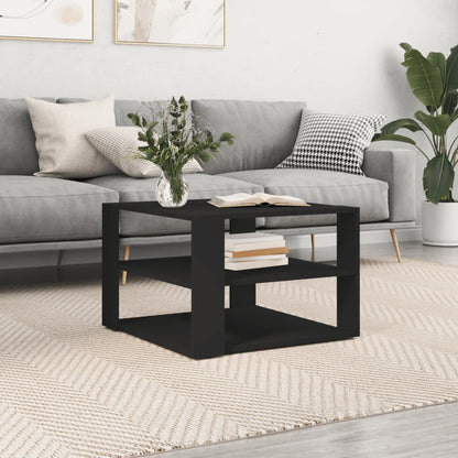 Table basse noir 59,5x59,5x40 cm bois d'ingénierie