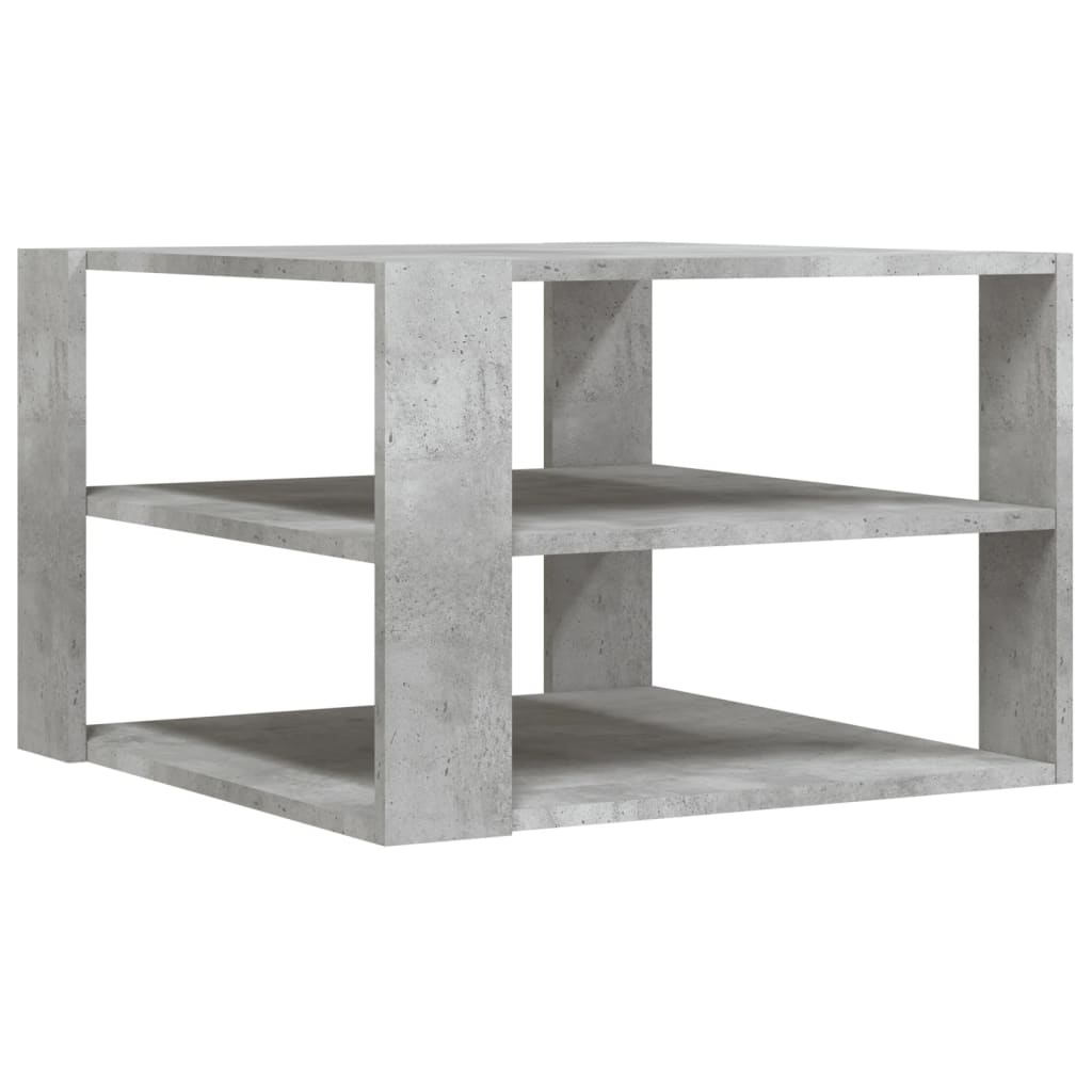 Table basse gris béton 59,5x59,5x40 cm bois d'ingénierie