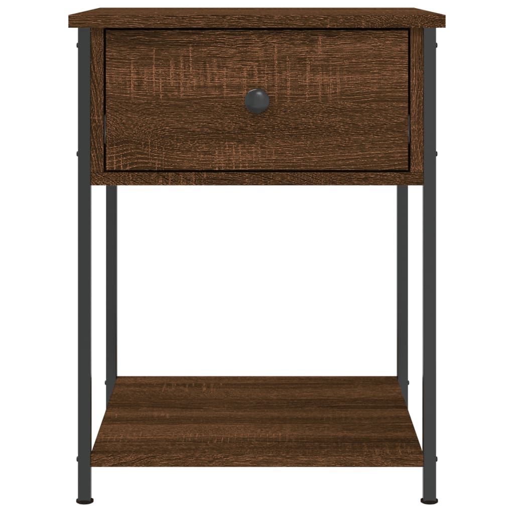 Table de chevet chêne marron 44x45x58 cm bois d'ingénierie