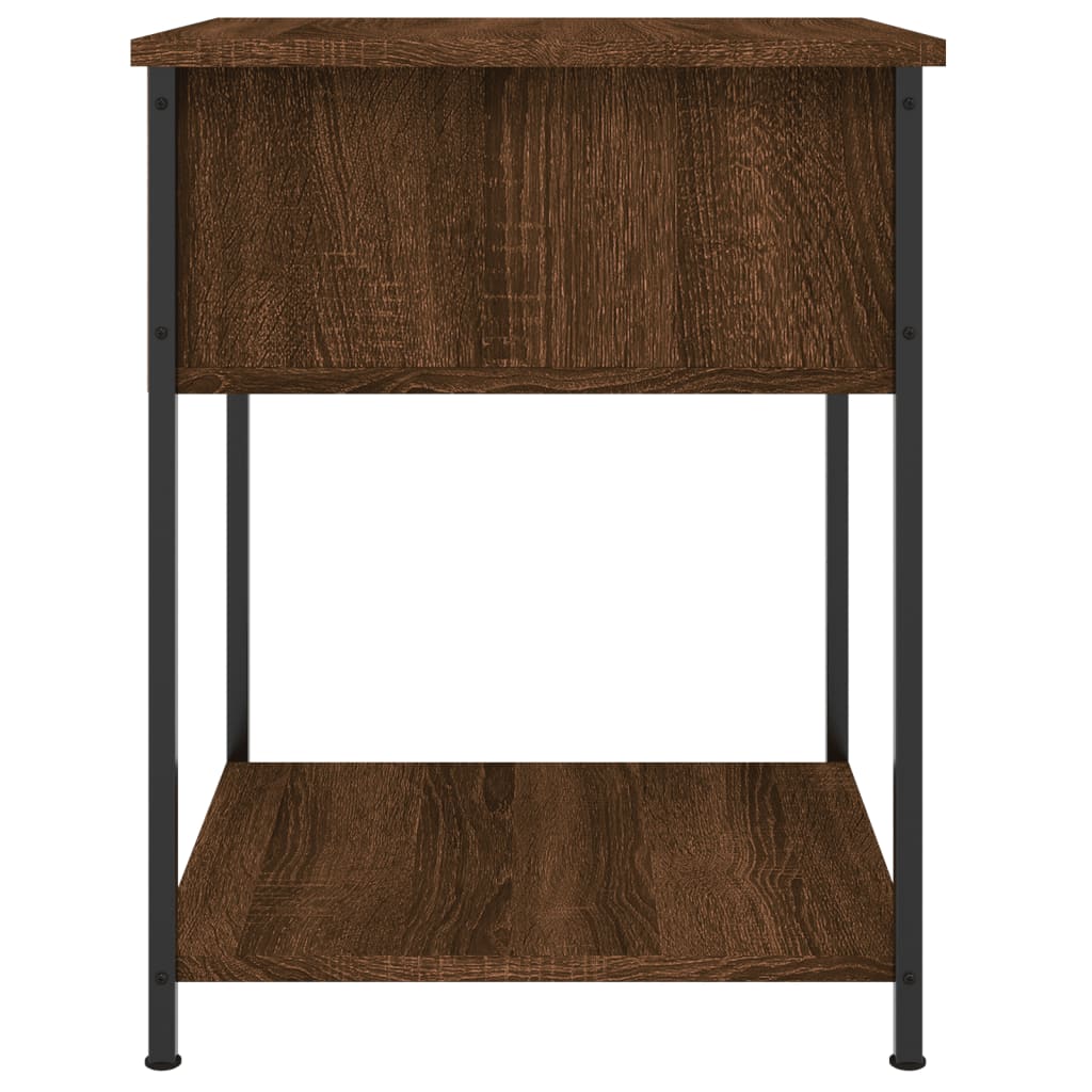 Table de chevet chêne marron 44x45x58 cm bois d'ingénierie