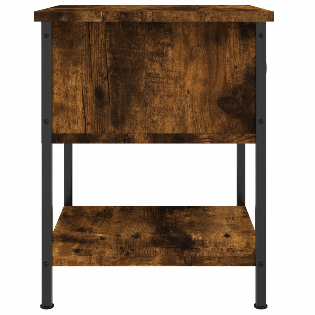 Table de chevet chêne fumé 34x35,5x45 cm bois d'ingénierie