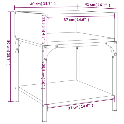 Table de chevet chêne fumé 40x41x50 cm bois d'ingénierie