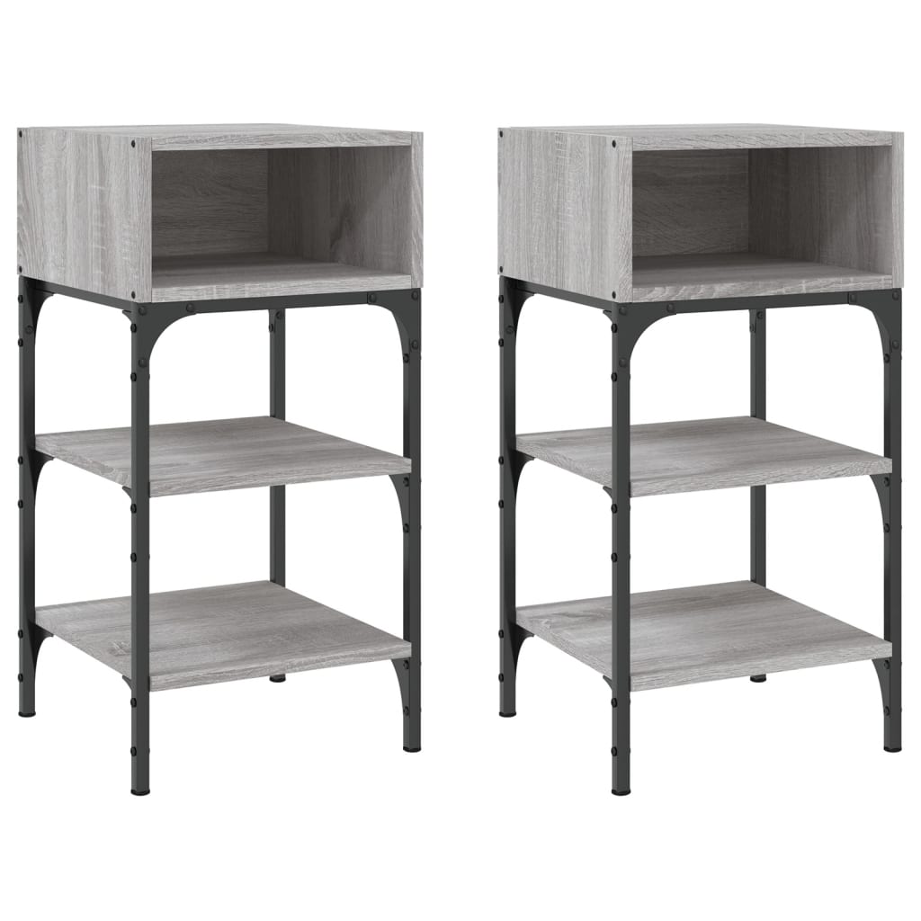 Tables de chevet 2 pcs sonoma gris 35x34,5x70cm bois ingénierie