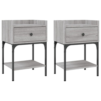 Tables de chevet 2 pcs sonoma gris 40,5x31x60 cm