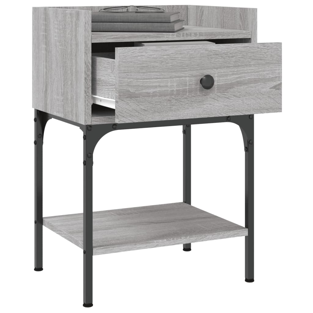 Tables de chevet 2 pcs sonoma gris 40,5x31x60 cm