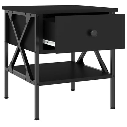 Table de chevet noir 40x42x45 cm bois d’ingénierie