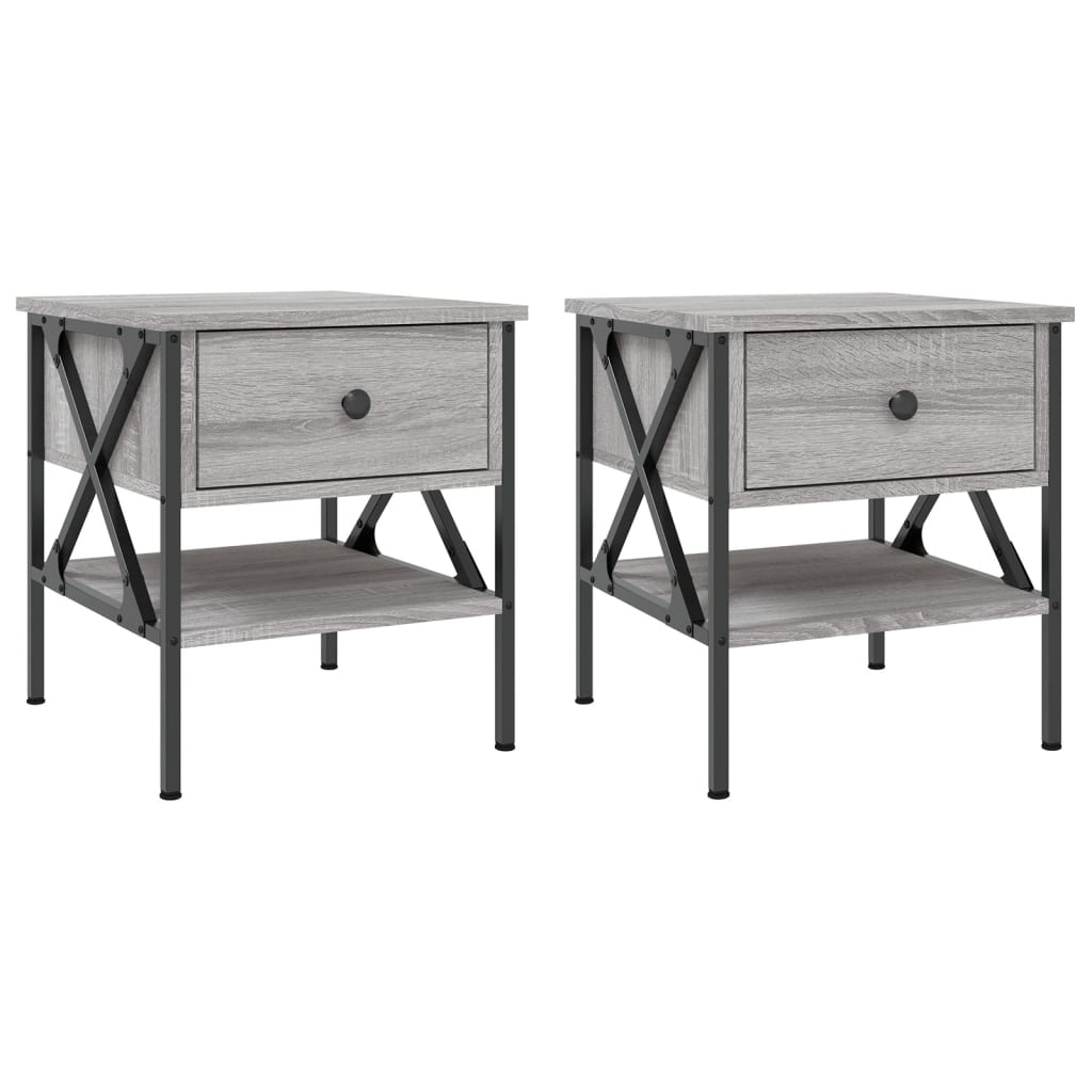 Tables de chevet 2 pcs sonoma gris 40x42x45 cm bois ingénierie