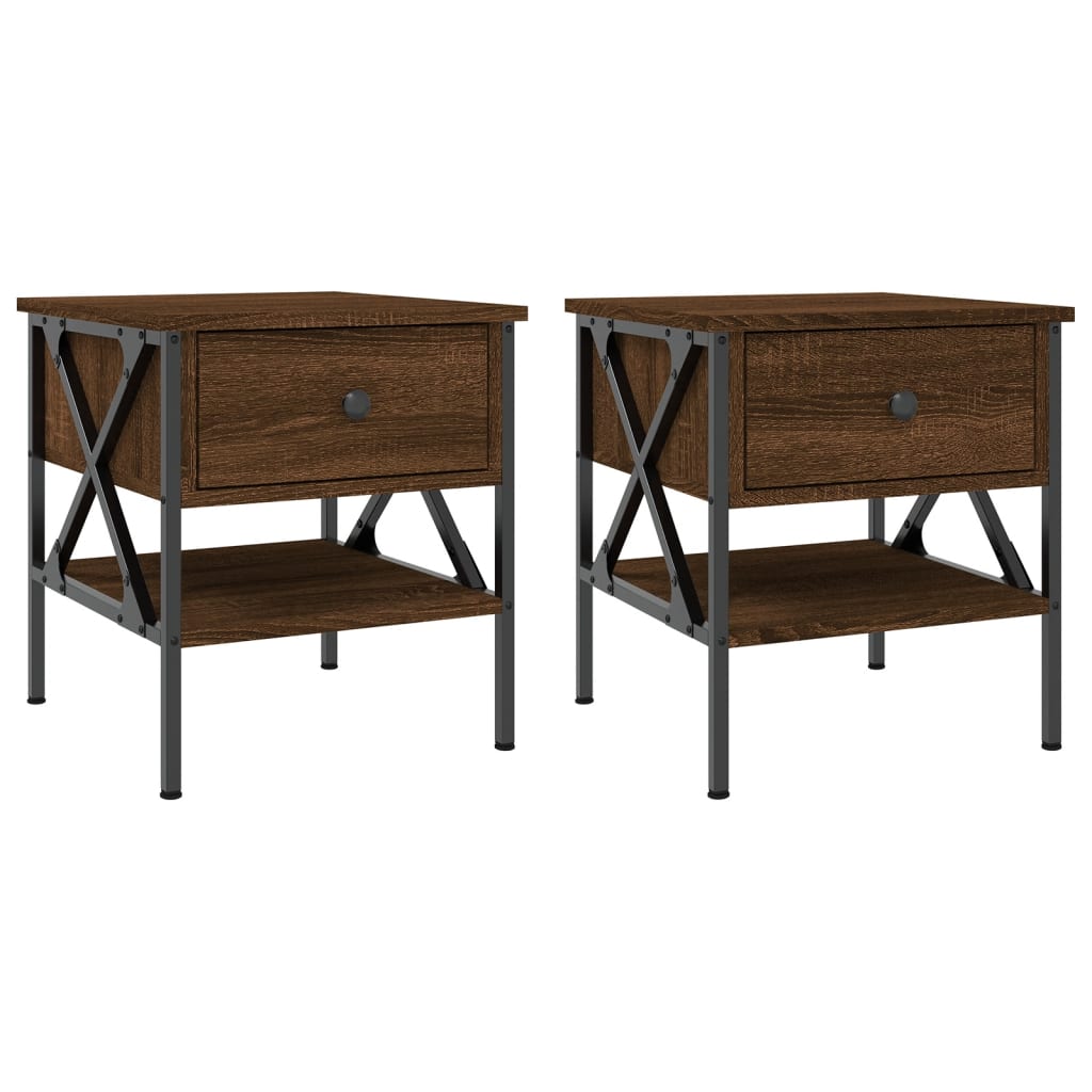 Tables de chevet 2 pcs chêne marron 40x42x45 cm bois ingénierie