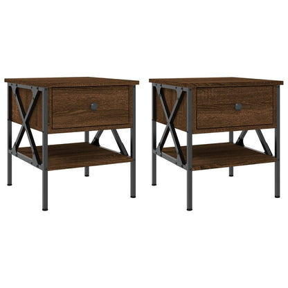 Tables de chevet 2 pcs chêne marron 40x42x45 cm bois ingénierie