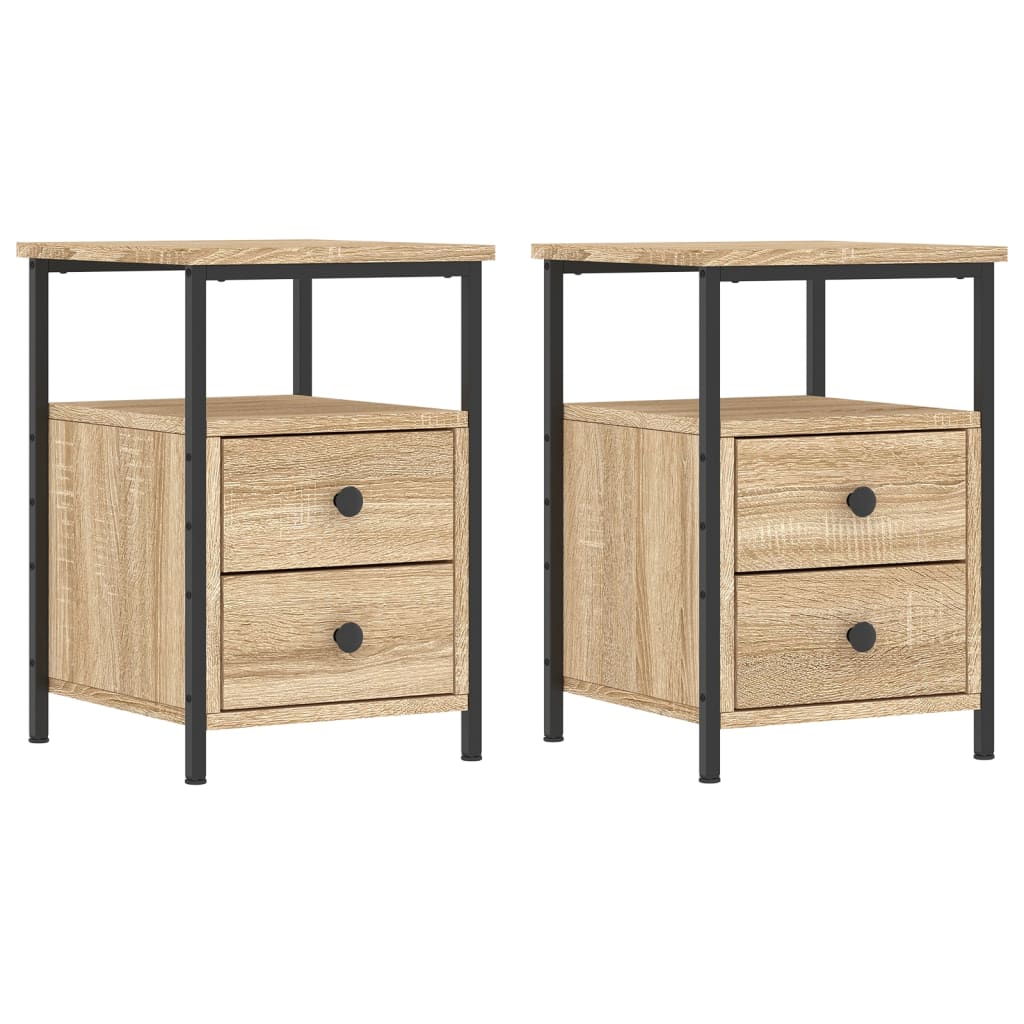 Tables de chevet 2pcs chêne sonoma 34x35,5x50cm bois ingénierie