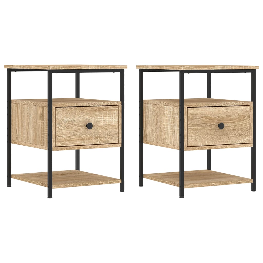 Tables de chevet 2 pcs chêne sonoma 40x42x56 cm bois ingénierie