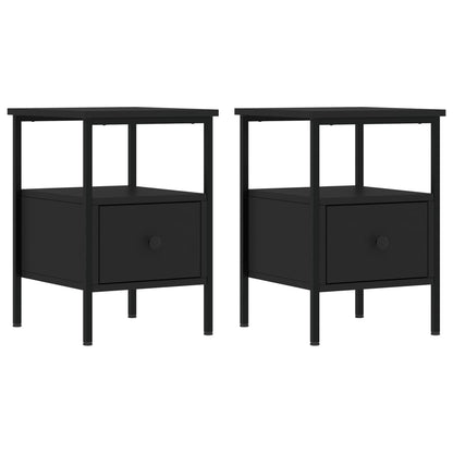 Tables de chevet 2 pcs noir 34x36x50 cm bois d’ingénierie